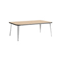 **Table rectangulaire en bois avec pieds en métal, design moderne**