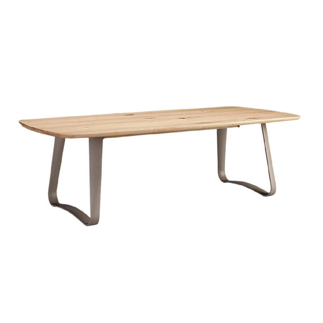 **Table de conférence en bois avec pieds en métal, design moderne**
