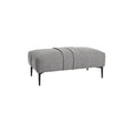 **Pouf en tissu hachuré avec pieds noirs, design contemporain**