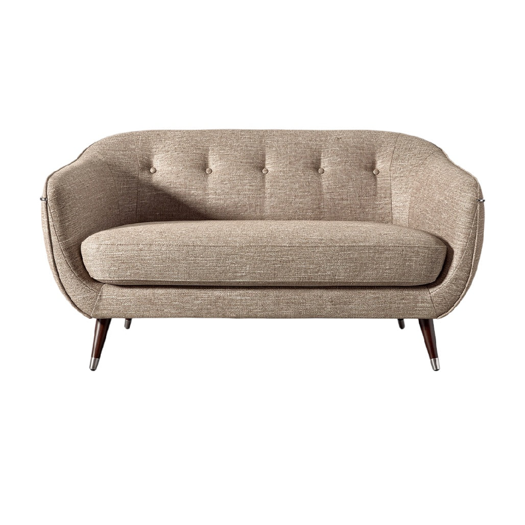 **Canapé moderne en tissu beige avec boutons décoratifs**