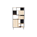 **Bibliothèque design contemporaine avec rangement modulaire en bois et métal**