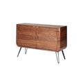 **Buffet en bois massif avec pieds en métal, design moderne et rétro**