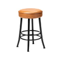 **Tabouret de bar avec coussin en cuir et structure en métal**